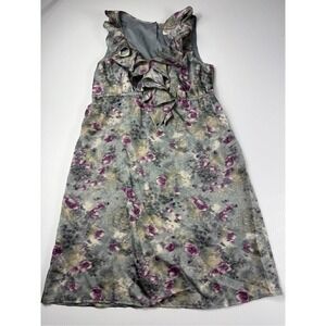 Ann Taylor LOFT‎ Floral Ruffle Dress Sleeveless Casual Party Dress Size 4